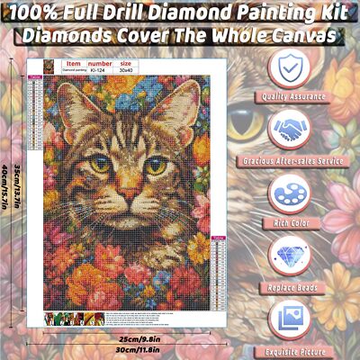 EOBROMD Zwarte Kat Diamant Schilderij Kit - 5D Maan Kunst Voor Volwassenen, Volledige Boor Edelsteen Kristal Kruissteek Foto Voor Ambachten