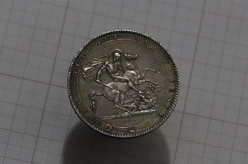 🧭 🇬🇧 UK GB CROWN 1818 RARE HIGH GRADE BETTER ON HAND LIX BULL 2009 B70 #K1859 - Picture 4 of 5