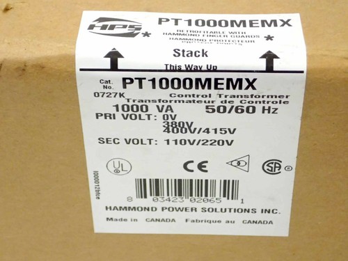 HAMMOND PT1000MEMX TRANSFORMER 1 kVA, PRI 380V, 400/415V, SEC 110/220V, NEW! - Picture 5 of 9