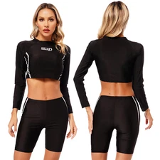 Womens Bathing Suits Swim Swimsuit Rashguard Costume Sport Swimwear Water Set