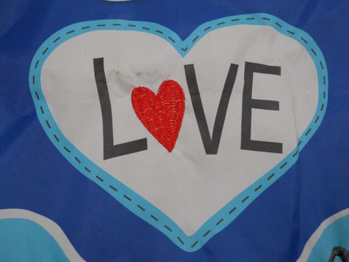 vintage banner flag dog canine lover Live Love Bark double sided paw heart bone - Picture 5 of 16
