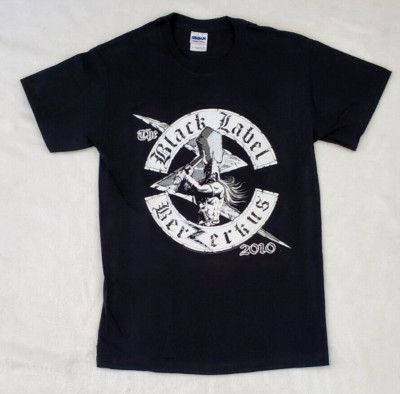 THE BLACK LABEL BERZERKUS 2010 T-SHIRT New Old Stock BLACK Size: S Small METAL