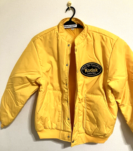 Vintage Kodak japan Men's Color Film Jacket yellow size M Polyester in hand - Picture 7 of 13