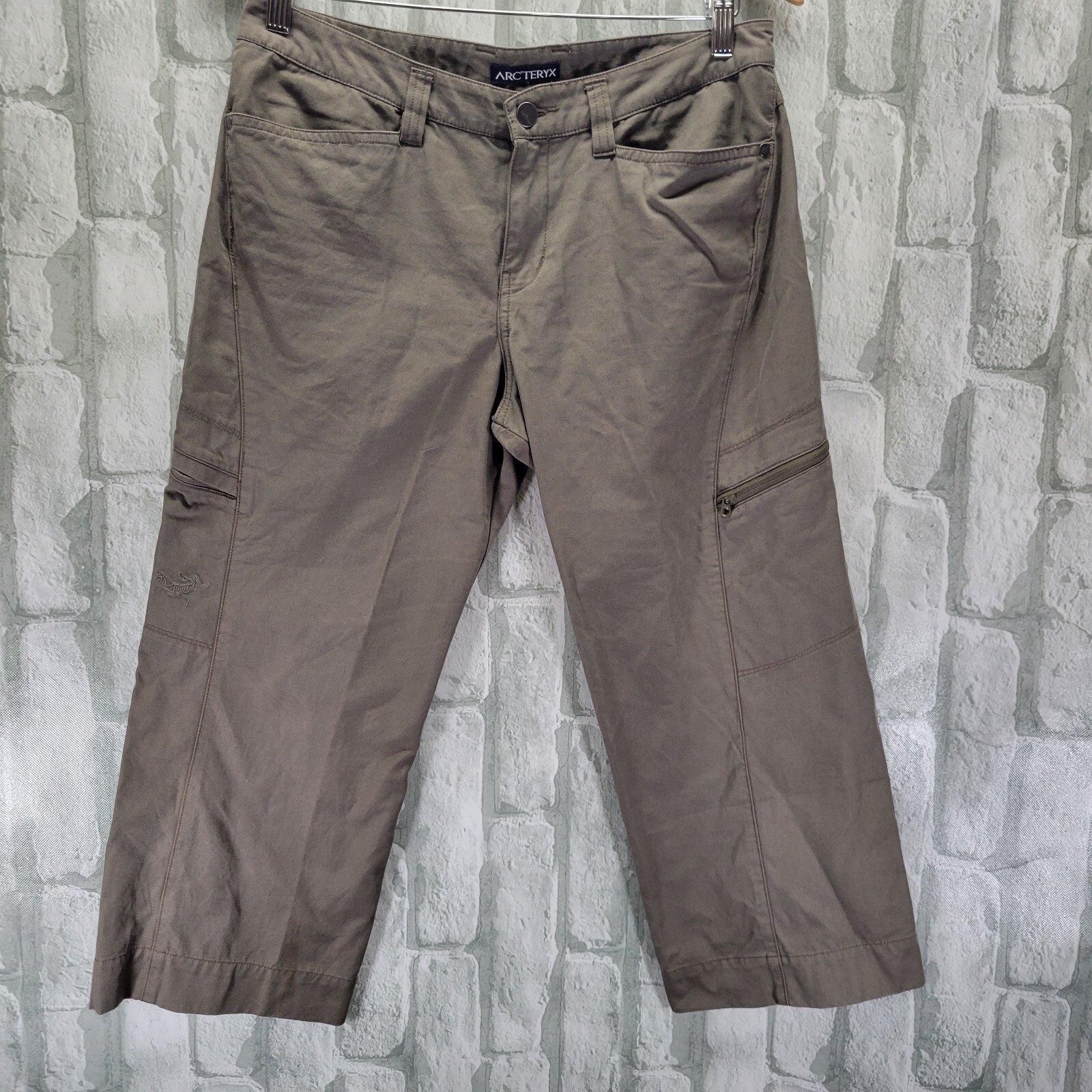 ARC'TERYX Pantalone Arcteryx Cargo Capri verde oliva militare donna taglia 8 cotone poli escursionismo