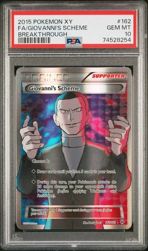 PSA 10 GIOVANNI'S SCHEME  XY BREAKTHROUGH 162 FULL ART TRAINER POKEMON GEM MINT