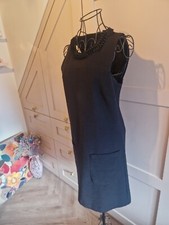 Mango black dress UK 8 zip pocket neck design