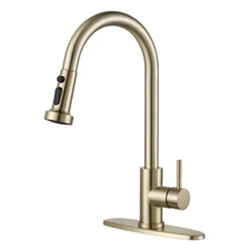 Single-Handle Wall Mount Pull Down Sprayer Kitchen Faucet Stainless Steel