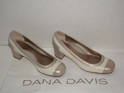 Dana Davis Women's Designer Bolzano Chalk Pump Heels Size 6 Narrow New