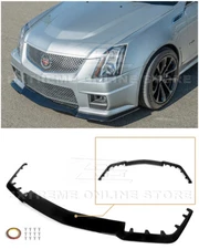 For 09-15 Cadillac CTS-V Carbon Package Glossy Black Front Bumper Lip Splitter 