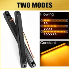 2pcs Smoke Amber Sequential LED Turn Signal Light Truck Trailer Light Bar 10Inch