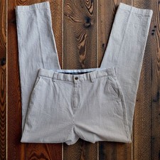 Brooks Brothers Boys Sz 18 Blue Seersucker Cotton Spring Flat Front Derby Pants