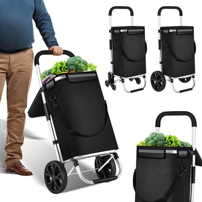 Faltbarer Einkaufstrolley 48L Box Transportwagen mit leisen Rädern Alu PP Alltag