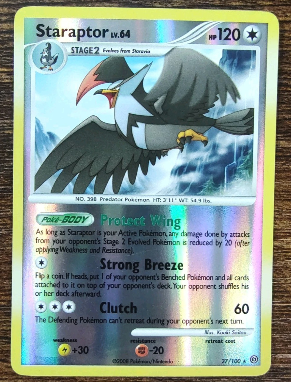 Staraptor 27/100 Reverse Holo Diamond & Pearl Stormfront Pokemon NM-MINT