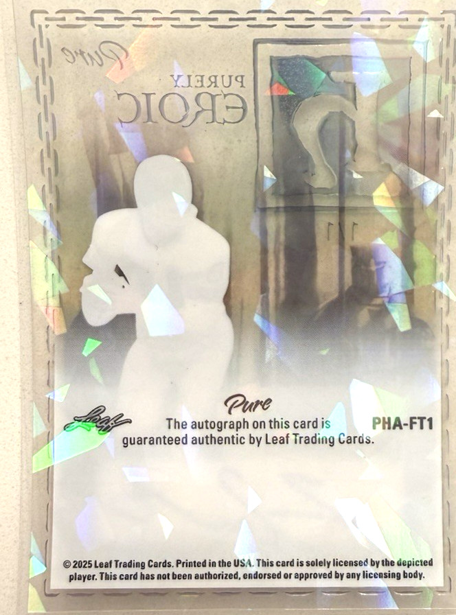 2025 Leaf Eclectic Football Purely Heroic Silver Crystal Auto 1/1 Fran Tarkenton view 3