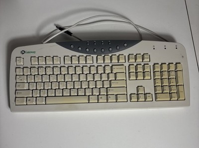 Vintage RT3604 Gateway Keyboard Ivory Rubber Dome Media Keys Clicky ASMR