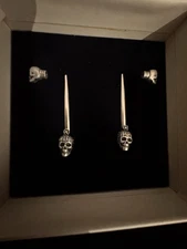 Vintage Of  Alexander McQueen Silver Skull Head Elegant Earring