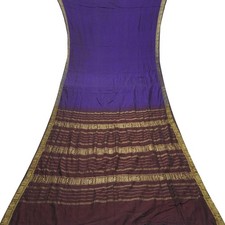 Vintage Blue Sarees 100 Pure Cotton Zari Handwoven Sari 5YD Decor Craft Fabric