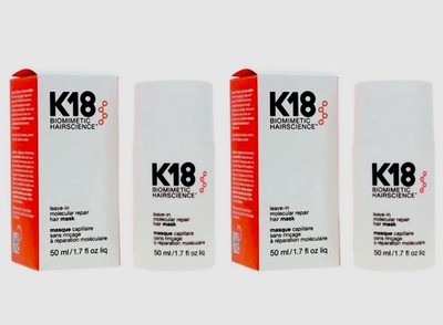 Pack Of 2 K18 Leave In Molecular Repair Hair Mask Biomimetic Hairscience 1.7 oz