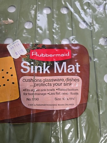 Rubbermaid Vintage Sink Mat Avocado Green New 1975 - Picture 2 of 4