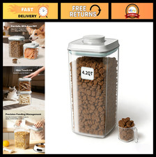 Dog Food Storage Container 4.22 QT, One-Touch Lid, Stackable, BPA-Free, Includes