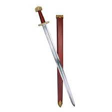 Viking Jarl's Sword by Deepeeka – Forged High Carbon Steel with Leather Scabbard