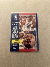 🟦1991-92 Fleer All-Star Team Karl Malone #219 Yellow Back Utah Jazz Vintage