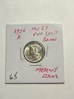 1936 D UNC+++ FULL SPLIT BANDS 90% SILVER MERCURY DIME