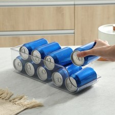 Porta latas de refrescos transparente refrigerador despensa organizador contenedor de almacenamiento dispensador de bebidas