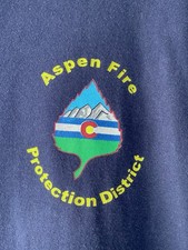Vintage Aspen CO Fire Department T-shirt FIRE RESCUE PREVENTION EMT firefighting
