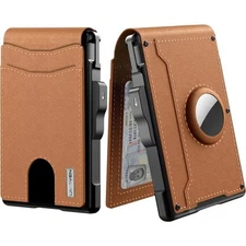 Men Slim Pop Up Bifold Wallet with Money Clip, Minimalist Wallet RDIF Blocking
