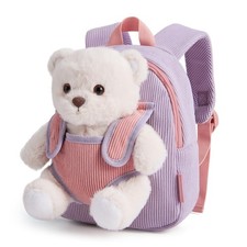Toddler Backpack with Detachable Bear Doll Boys Girls 2-4 Birthday Gift Cordu...