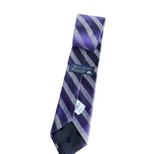 NWT Brooks Brothers Modern Neck Tie USA Made Silk Birdseye Striped Purple Men