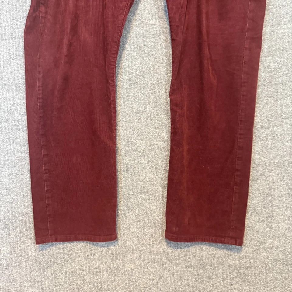 Gap 1969 裤子男式 42x30 红色橙色灯芯绒修身直筒裤 — 第 2/4 张图片