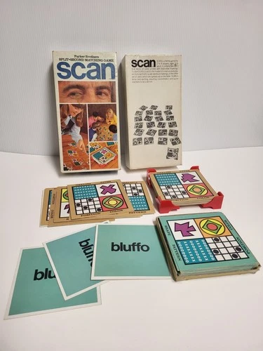 Vintage Board Game, Parker Brothers "Scan" Split-Second Matching Family, 1970