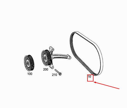 Cinghia trapezoidale MERCEDES-BENZ VITO Tourer W447 A0039930896 NUOVA ORIGINALE - Foto 2 di 3