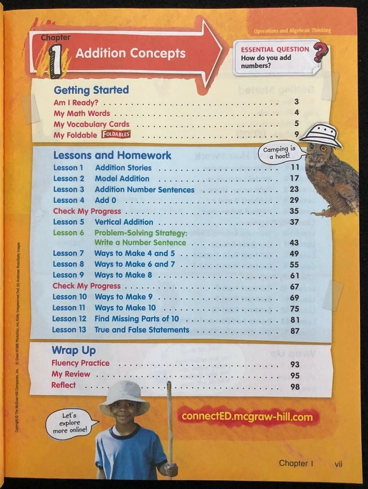 1st Grade - MY MATH - STUDENT EDITION WORKBOOK (Vol. 1) (2013, McGraw-Hill) - Image 3 of 4