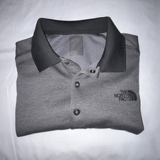 The North Face Flash Dry Knit Polo Shirt Collar Black Gray Outdoor Men's Medium