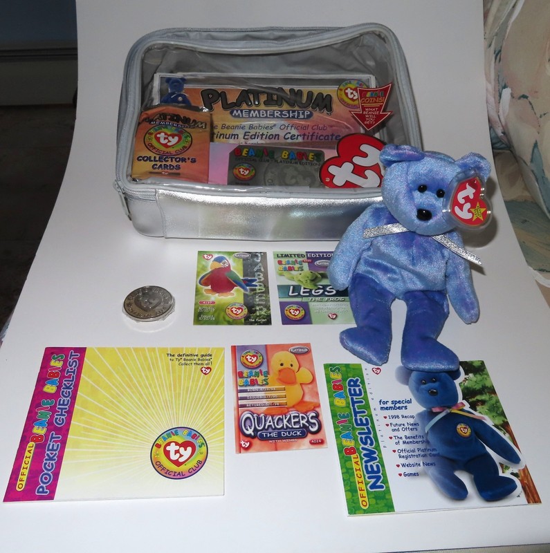 Ty Beanie Babies Platinum Edition Club Kit Open as in Pictures  Exc Cond 1999 LE