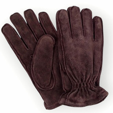 Vtg Brown Suede Leather Gloves Size Large 9.5in British Countrycore Winter Lined