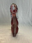 Murano Style Dog Clear W/ Red & Tons of Silver Fleck Gorgeous