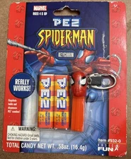 Basic Fun *PEZ Spider-Man* 2.5" Tall Keychain Dispenser (2003) Spiderman