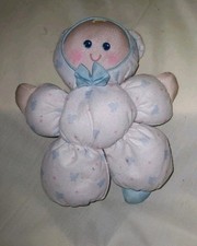 Vintage VTG Fisher Price Slumber Babies Blonde Blue Eyes Bears White Plush Doll