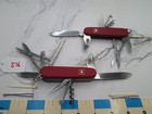 #276 Lot of 2 Red Ecoline Victorinox Swiss Army Huntsman & Climber Knives