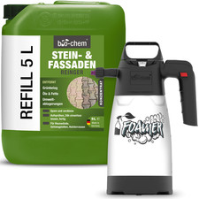 bio-chem Stein- & Fassadenreiniger 5 L – mit Schaumsprüher für Außenflächen