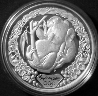 Australia 5 $ prueba de plata 2000 Sydney Olympics Koala 999Ag 1 02 oz ASW