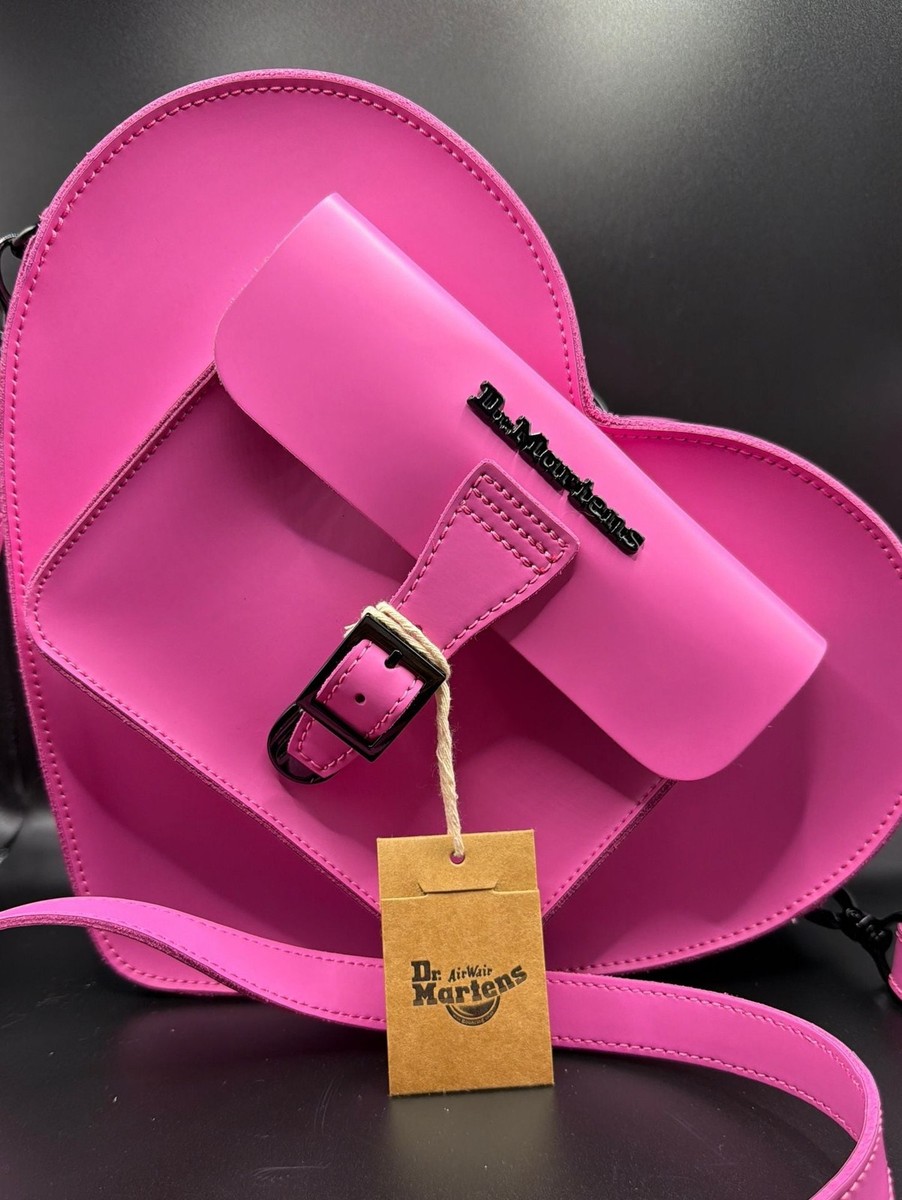 NWT‎ Dr. Martens Heart Backpack Crossbody Bag Pink Black Tartan Leather Plaid HEART BACKPACK in Black | Dr. Martens main image 3