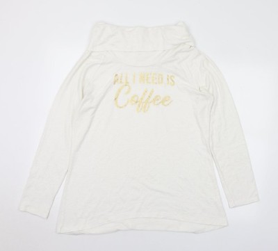 Weißer Pullover Pulli Damen UK Größe XL No Boundaries