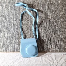 Light Blue Synthetic Leather Camera Case Cover with Strap for Cameras