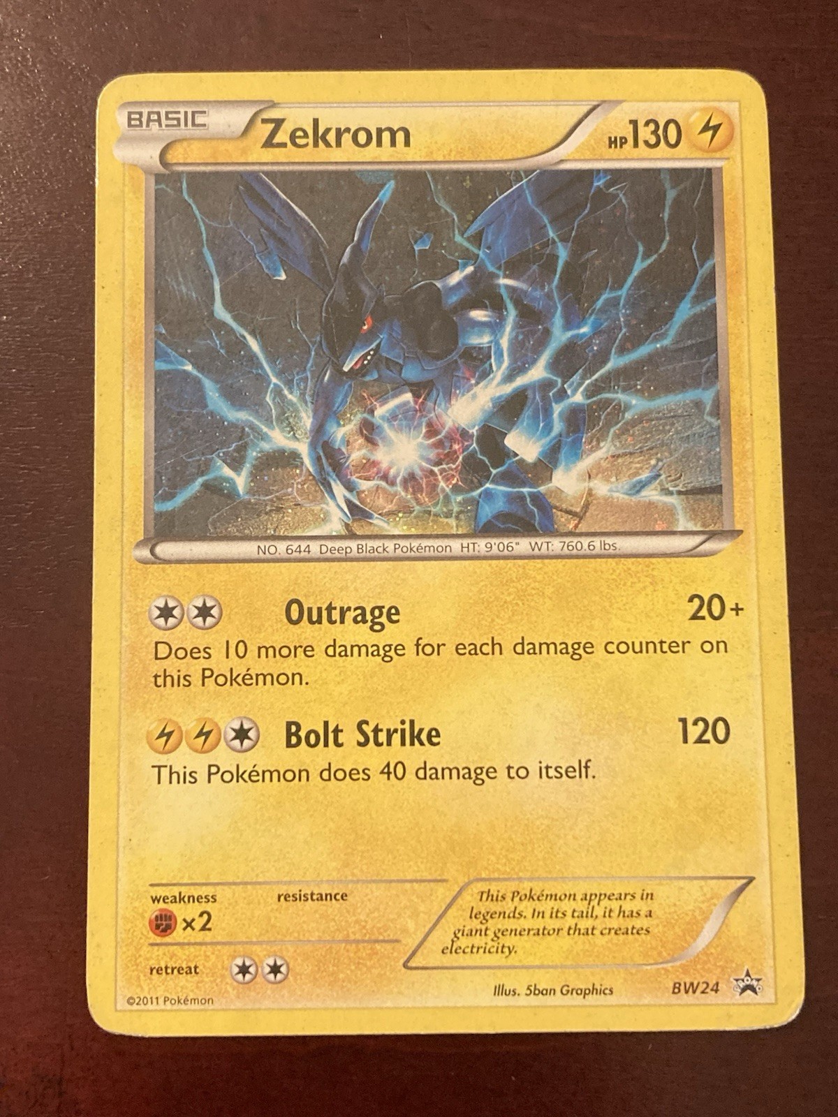 Zekrom BW24 Black & White Black Star Promo Holo Pokemon TCG Card