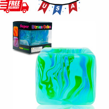 Stress Balls Fidget Toys Square Shape Stress Cube Sensory Squeeze Toys Green